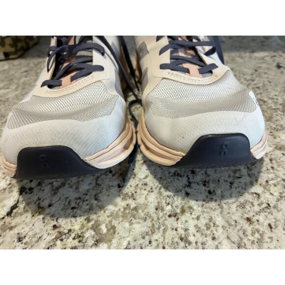 On Running Womens Cloudrunner Running Shoe Size 9.5 Gray Peach Sneaker